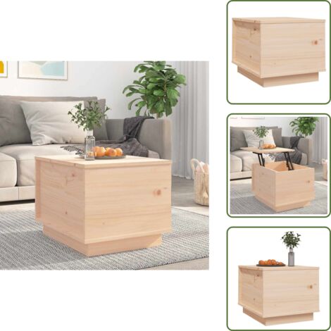 Mesa de centro de madera - vidaXL Mesa de centro de madera maciza de pino 40x50x35 cm - Mesa de centro de pino