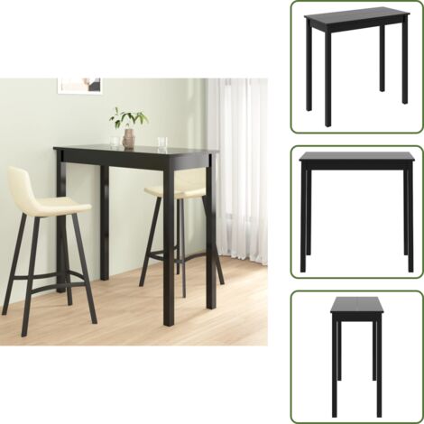 The Living Store Mesa alta negra de MDF 115x55x107 cm - Mesa de cocina
