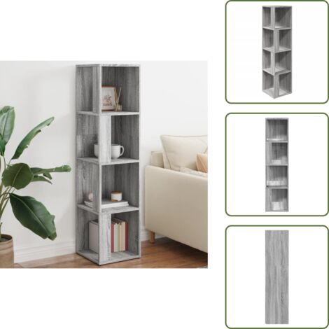 Madera contrachapada - vidaXL Mueble esquina madera contrachapada gris Sonoma 33x33x132 cm - Espacio