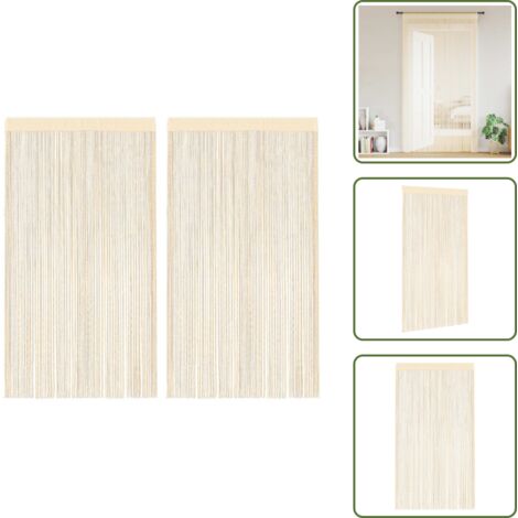 The Living Store Cortinas de flecos 2 piezas 100x250 cm crema - Cortinas de puerta