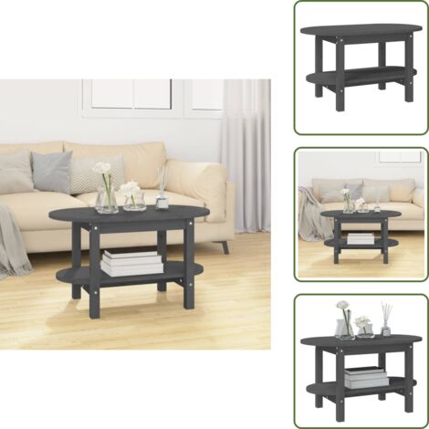 Mesa de centro gris - vidaXL Mesa de centro de madera maciza de pino gris 80x45x45 cm -