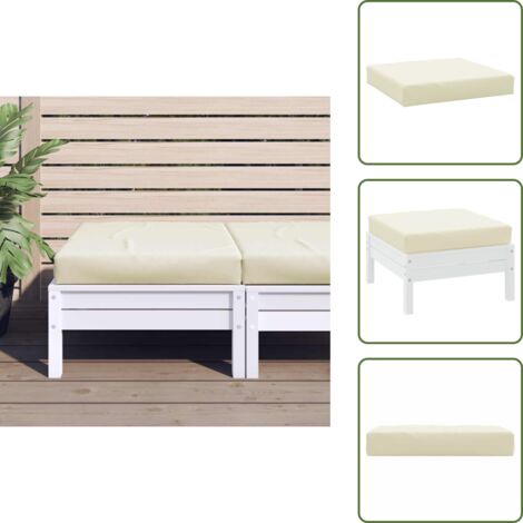 The Living Store Cojín para sofá de palets tela Oxford crema 60x60x9,5 cm - Cojín exterior