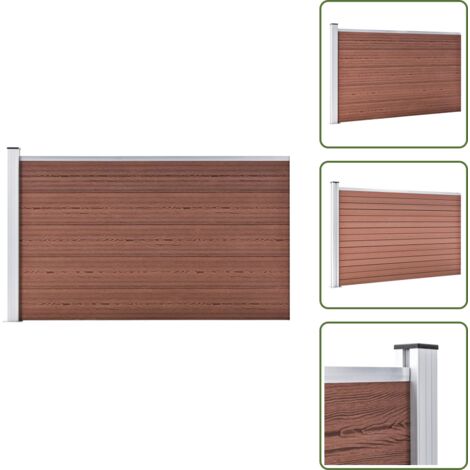 The Living Store Valla de jardín de WPC marrón 175x105 cm - Valla de madera y plástico