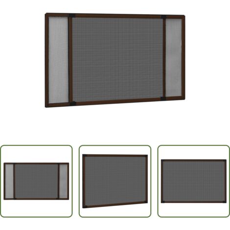 vidaXL Mosquitera marrón - Mosquitera extensible para ventanas marrón (100-193)x75 cm