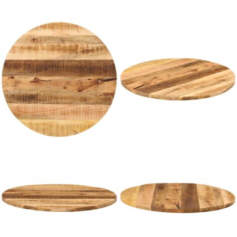 Tablero de mesa redondo madera maciza mango rugosa Ø 70x1,5 cm - Madera maciza - Mesa redonda