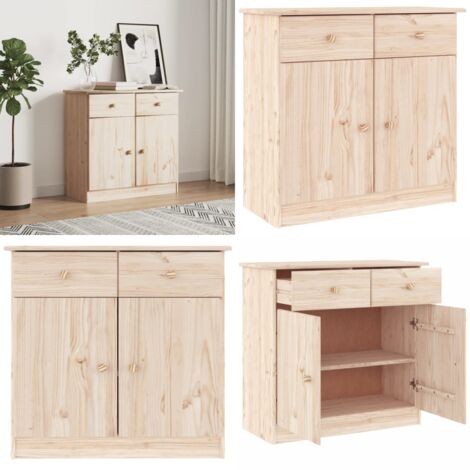 Aparador ALTA madera maciza de pino 77x35x73 cm - Aparador de pino - Almacenamiento en casa