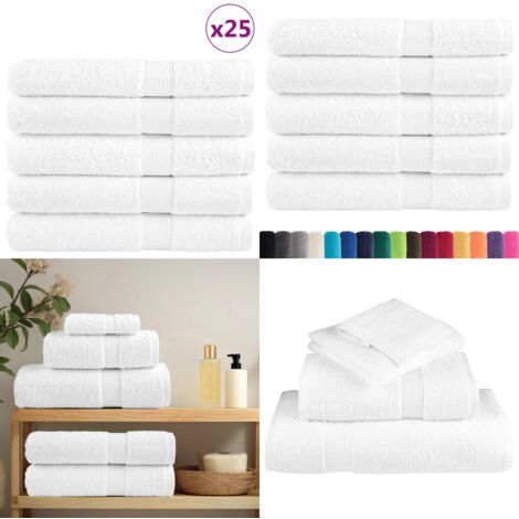 Toallas de sauna SOLUND 25 uds blanco 80x200 cm 600 gsm - Toalla de algodón - Toalla higiénica