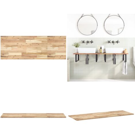 Encimera tocador de baño madera acacia sin tratar 140x50x2 cm - Madera de acacia - Encimera de tocador
