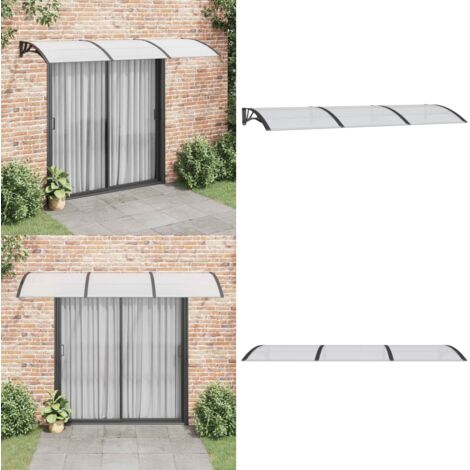 Marquesina de puerta policarbonato negro 300x100 cm - Marquesina de entrada - Protección de puerta