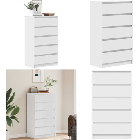 Cajonera de madera contrachapada blanco 60x36x103 cm - Cajonera de madera contrachapada - Cajonera blanca