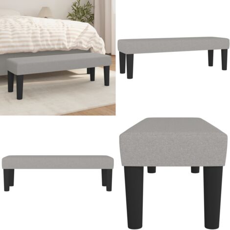Banco de tela gris claro 100x30x30 cm - Banco gris claro - Banco multifuncional