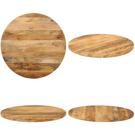 Tablero de mesa redondo madera maciza de mango Ø 80x2,5 cm - Madera de mango - Mesa de madera