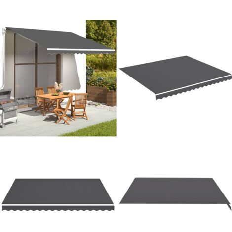 Tela de repuesto para toldo gris antracita 4x3,5 m - Toldo gris antracita - Repuesto de toldo