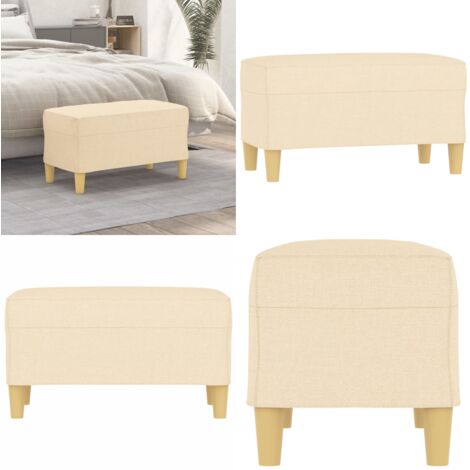 Banco de tela color crema 70x35x41 cm - Banco de pie - Banco de recibidor