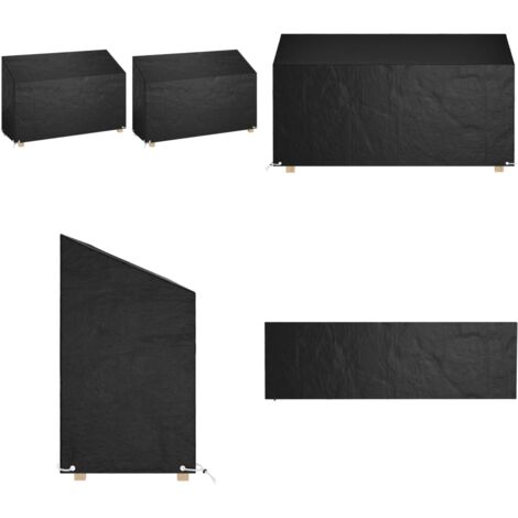 Fundas bancos jardín 2 uds 8 ojales polietileno 190x70x70/88 cm - Fundas para muebles de exterior - Fundas de polietileno