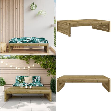 Taburete de jardín madera de pino impregnada 120x80 cm - Madera de pino - Reposapiés de jardín