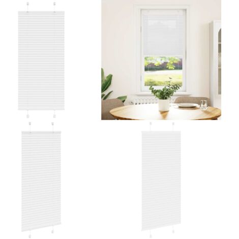 Estor Plisado blanco 60x100 cm Tela Ancho 59,4 cm Poliéster - Estor blanco - Persiana de poliéster