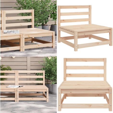 Sofá jardín sin reposabrazos madera maciza de pino 70x70x67 cm - Sofá de exterior - Madera maciza
