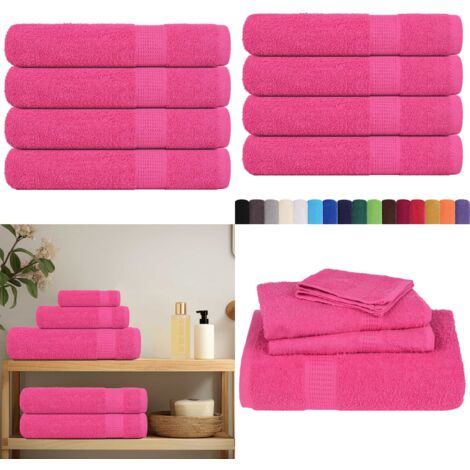 Toallas de sauna FROGN 4 uds rosa 80x200 cm 360 g/m² - Toalla de algodón - Toalla higiénica