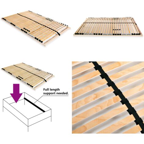 Somier de láminas sin colchón con 28 listones 7 zonas 100x200cm - Somier sin colchón - Somier de madera