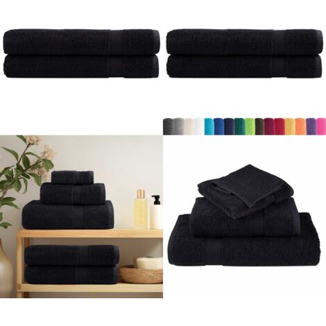 Toallas premium SOLUND 2 unidades negro 100x200 cm 600 gsm - Toallas de playa - Toallas de algodón
