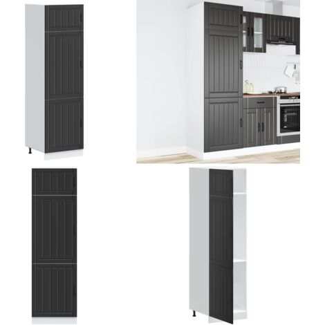 Mueble de cocina Lucca de madera contrachapada negro - Almacenamiento de cocina - Muebles de cocina