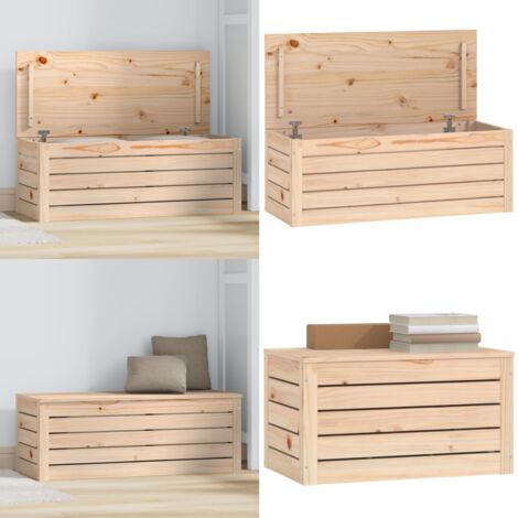 Caja de almacenaje madera maciza de pino 89x36,5x33 cm - Caja de madera - Caja de pino