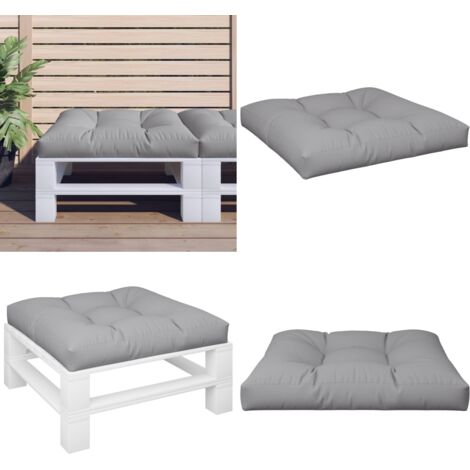 Cojín para sofá de palets de tela gris 70x70x12 cm - Cojín exterior - Cojín de tela