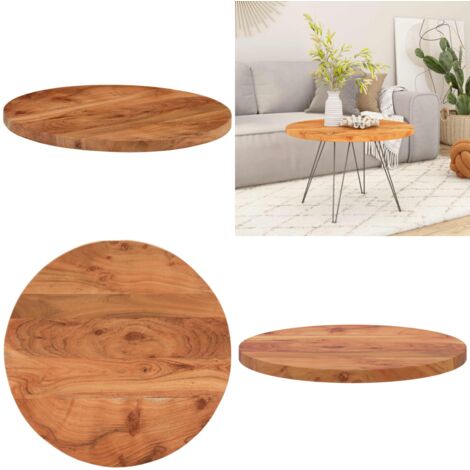 Tablero de mesa redondo madera maciza de acacia Ø40x2,5 cm - Madera maciza - Acacia