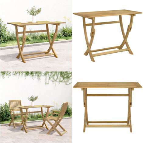 Mesa de jardín plegable madera maciza de acacia 110x55x75 cm - Mesa de exterior - Mesa plegable