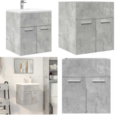 Mueble de lavabo madera ingeniería gris hormigón 41x38,5x46 cm - Mueble de baño - Lavabo