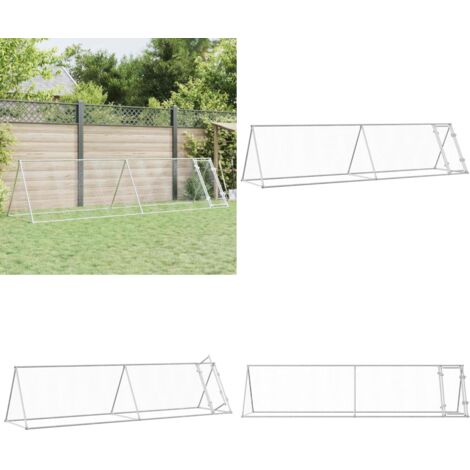 Jaula para gallinas acero galvanizado plateado 400x105x91 cm - Gallinero exterior - Gallinero acero galvanizado