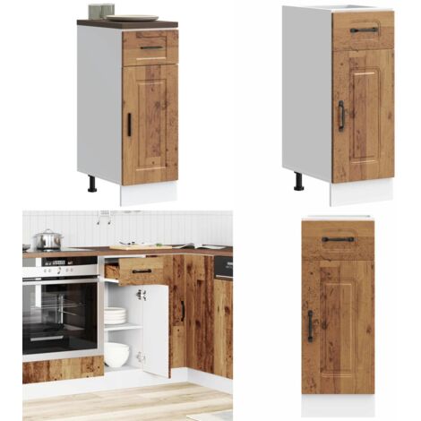 Mueble bajo de cocina porto madera vieja madera reconstituida - Almacenamiento de cocina - Muebles de cocina