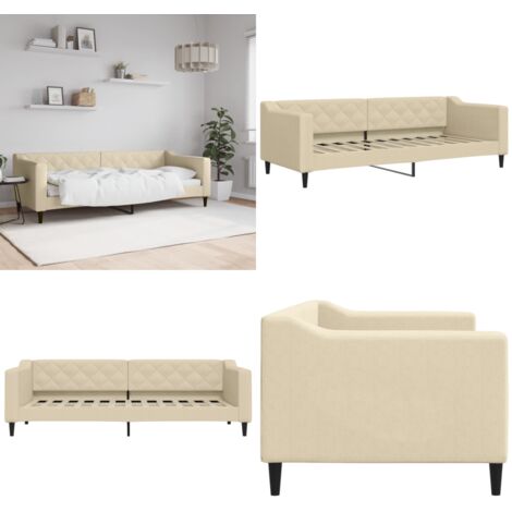 Sofá cama sin colchón tela crema 80x200 cm - Sofá cama 2 en 1 - Sofá cama con tela