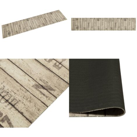 Alfombra de cocina lavable terciopelo estampado valla 60x300 cm - Alfombra lavable - Alfombra de terciopelo