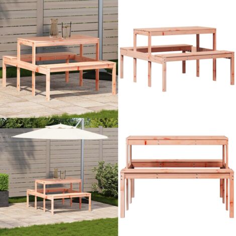 Mesa de pícnic madera maciza Douglas 110x134x75 cm - Madera maciza - Mesa de jardín