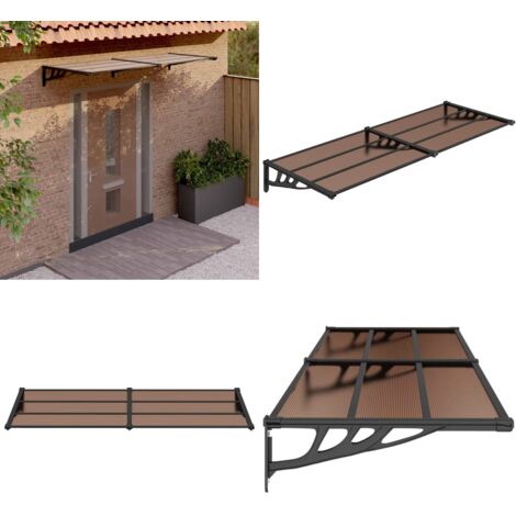 Marquesina de puerta policarbonato negro 239x90 cm - Marquesina de entrada - Protección de puerta
