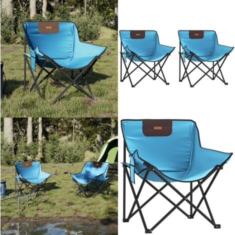 Sillas de camping con bolsillo plegables 2 unidades azul claro - Sillas plegables - Sillas de picnic