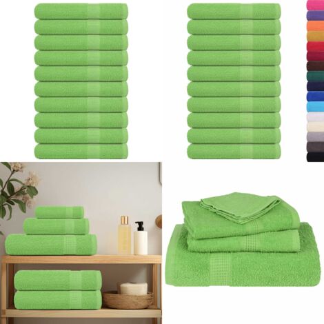 Toallas FROGN 10 uds verde manzana 100x200 cm 360 g/m² - Toalla verde manzana - Toalla de algodón