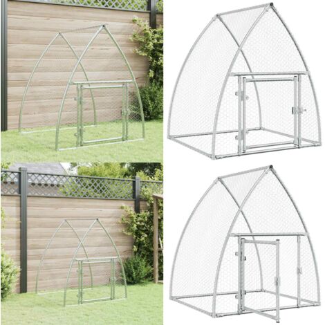Jaula para gallinas acero galvanizado plateado 100x105x120 cm - Gallinero acero galvanizado - Gallinero exterior