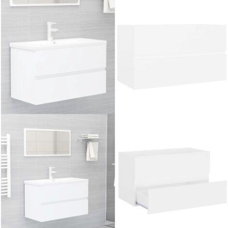 Mueble de lavabo madera de ingeniería blanco 80x38,5x45 cm - Muebles de baño - Almacenamiento de baño