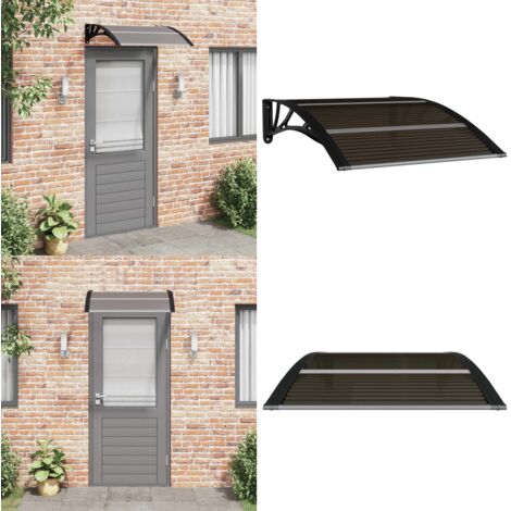 Marquesina para puerta de policarbonato negra, 100 x 75 cm - Toldo de policarbonato - Toldo para entrada