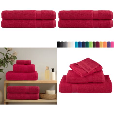 Toallas de sauna SOLUND 2 unidades rojo 80x200 cm 600 gsm - Toalla de algodón - Toalla higiénica