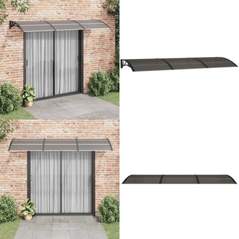 Marquesina de puerta policarbonato negro 300x100 cm - Protección de puerta - Toldo de puerta