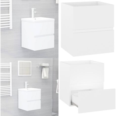 Armario para lavabo madera contrachapada blanco 41x38,5x45 cm - Armario de baño - Armario de almacenamiento
