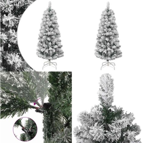 Árbol de Navidad artificial con bisagras y nieve flocada 150 cm - Árbol de Navidad con bisagras - Nieve flocada