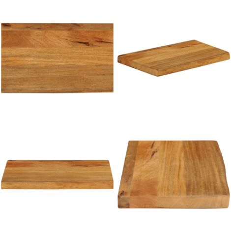 Tablero de mesa borde natural madera maciza mango 60x40x2,5 cm - Madera de mango - Mesa de madera maciza