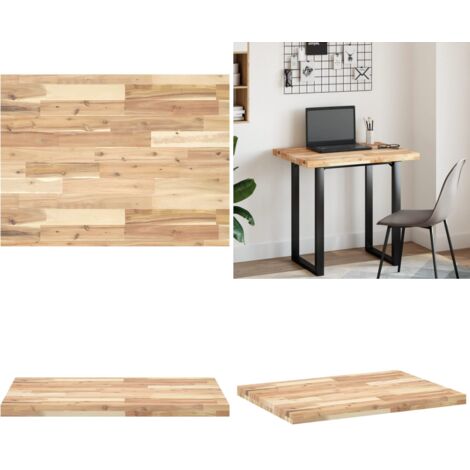 Encimera tocador baño madera acacia sin tratar 100x60x4 cm - Madera de acacia - Encimera de tocador