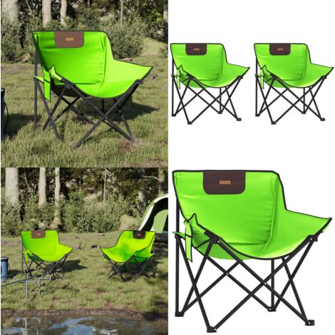 Sillas de camping con bolsillo plegables 2 unidades verde - Sillas plegables - Sillas de acampar