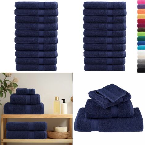 Toallas de sauna SOLUND 10 uds azul marino 80x200 cm 600 gsm - Toalla de algodón - Toalla higiénica
